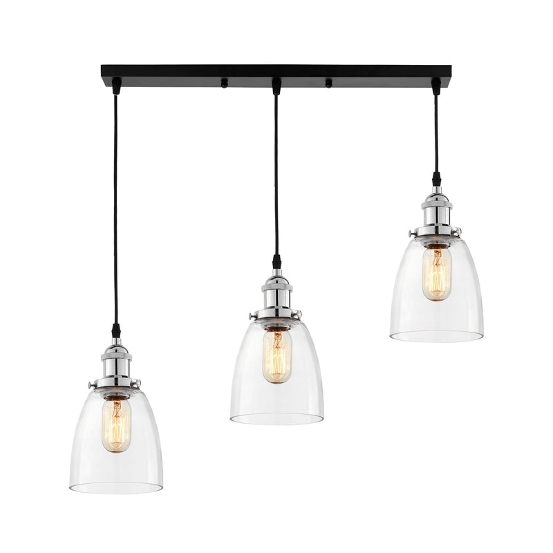 Lumina Deco Fabi 3L linear suspension ceiling lamp E27, D 14cm