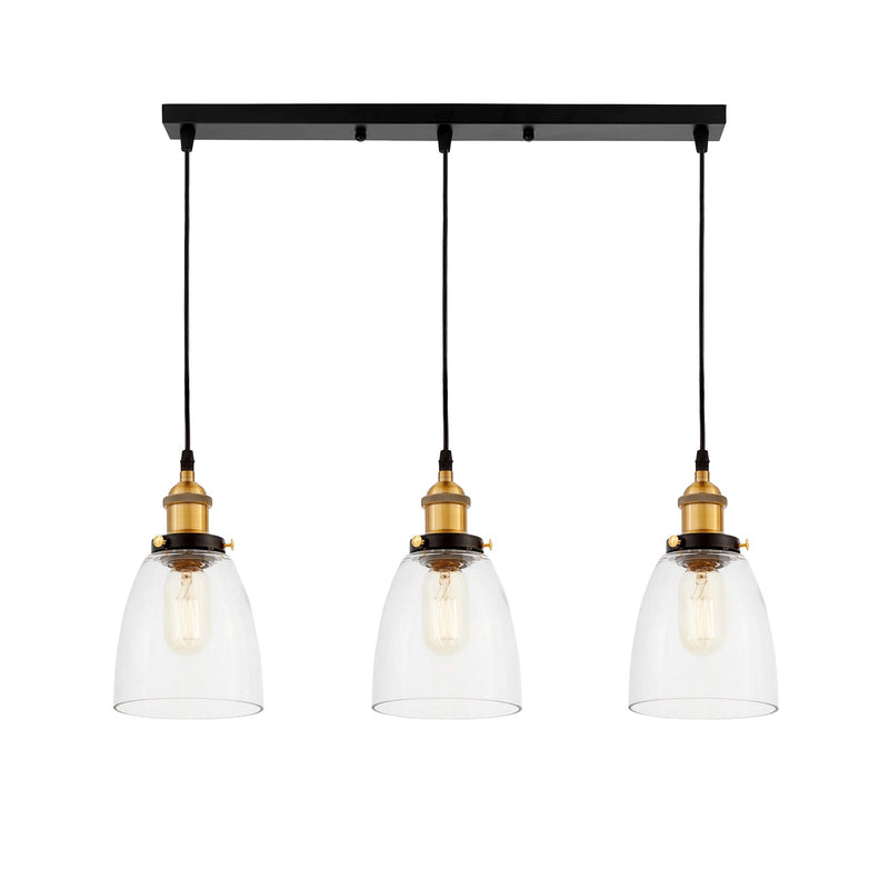 Lumina Deco Fabi 3L linear suspension ceiling lamp E27, D 14cm