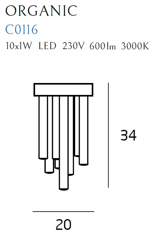 Maxlight Organic 10L ceiling spotlights LED, D 20cm