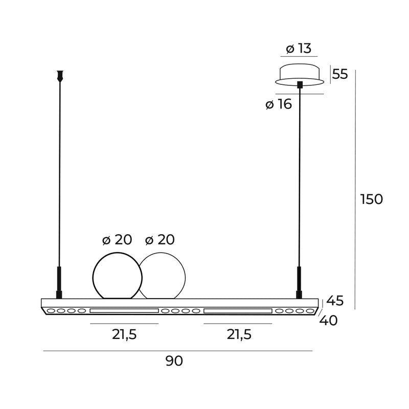 Maxlight Momo 1L track lighting lamp LED, L 150cm