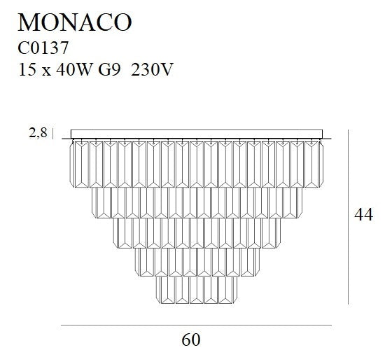 Maxlight Monaco 15L flush mount lamp D 60cm