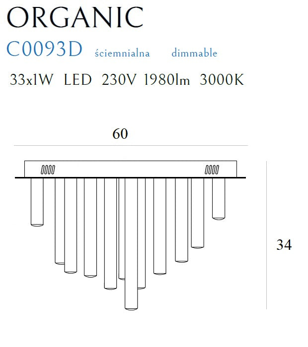 Spots de plafond Maxlight Organic 33L LED, D 60cm