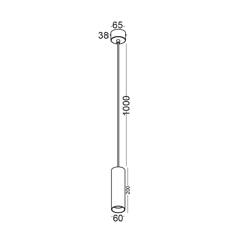 Elkim Lighting STALA/Z 010 Deckenpendelstrahler GU10 H 20cm