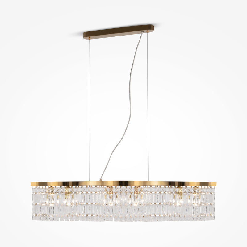 Maytoni Dune 6L linear suspension ceiling lamp, gold E14 H 138cm