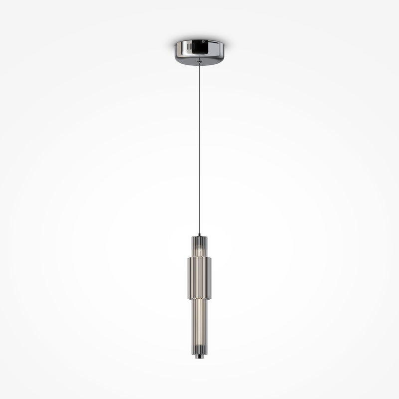 Maytoni Verticale 1L pendant lamp, chrome LED D 12cm