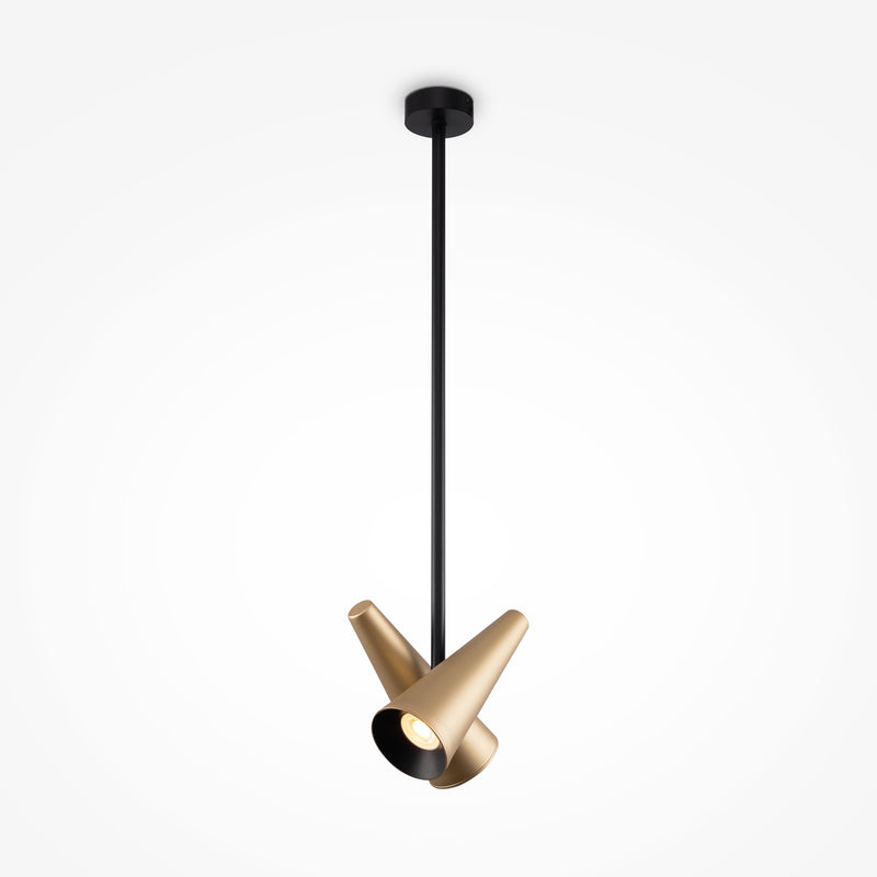 Maytoni Giro 2L pendant lamp, brass GU10 D 21cm