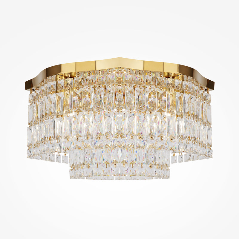 Maytoni Dune 6L flush mount ceiling lamp, gold E14 H 25cm