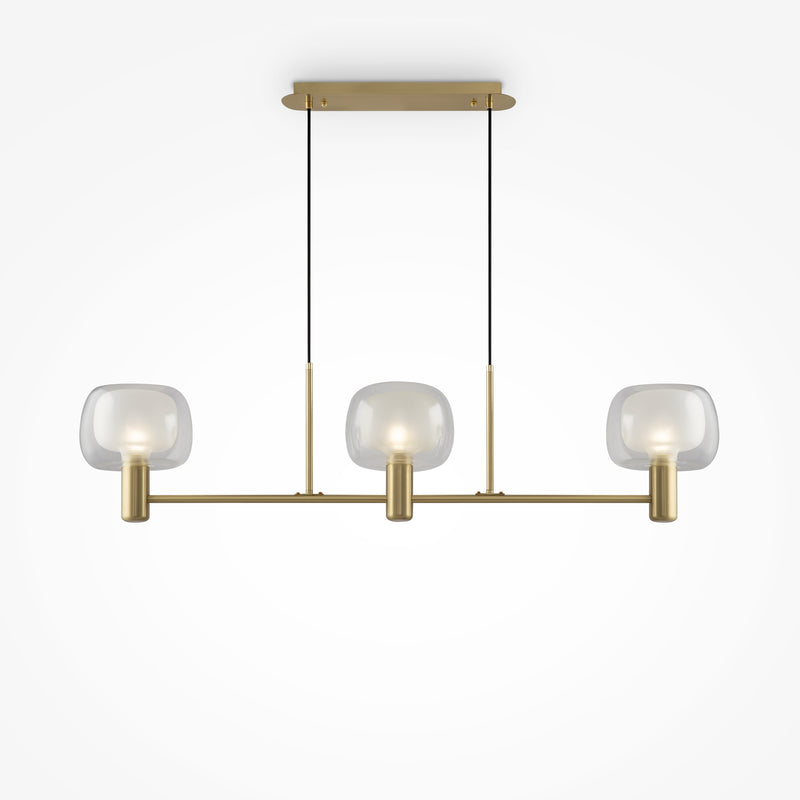 Lampadario a sospensione lineare Maytoni Vision 3L, oro E14 H 154cm