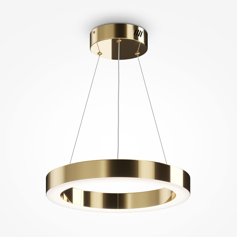 Maytoni Saturno 1L pendant lamp, brass LED D 40cm