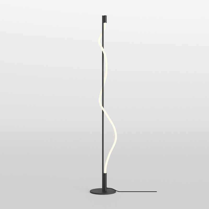 Maytoni Tau 1L floor lamp, black LED D 22cm