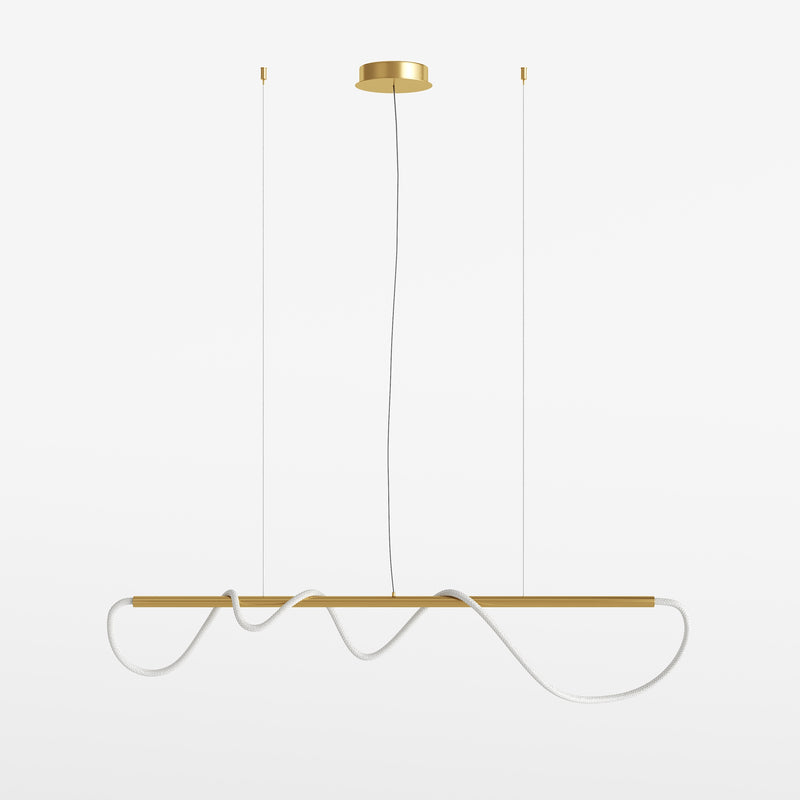 Plafonnier suspension linéaire Maytoni Tau 1L, doré LED L 140cm