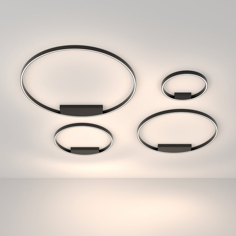 Maytoni Rim 1L plafondlamp, zwarte LED D 40cm