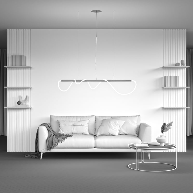 Plafonnier suspension linéaire Maytoni Tau 1L, doré LED L 140cm