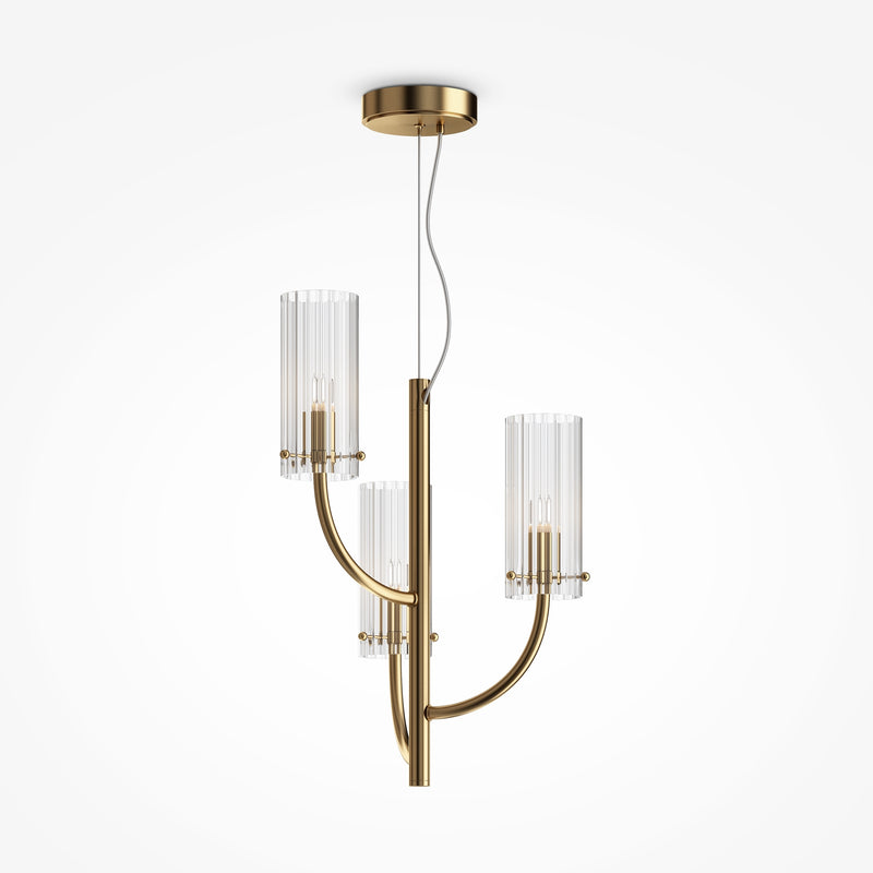 Maytoni Arco 3L pendant lamp, brass G9 D 35cm