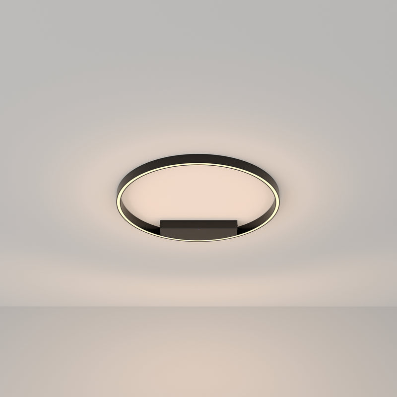 Maytoni Rim 1L lámpara de techo, negro LED D 60cm