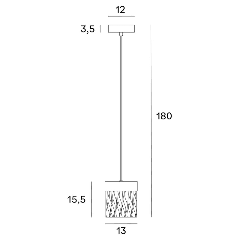 Maxlight Vetro 1L pendant lamp LED 4.5W