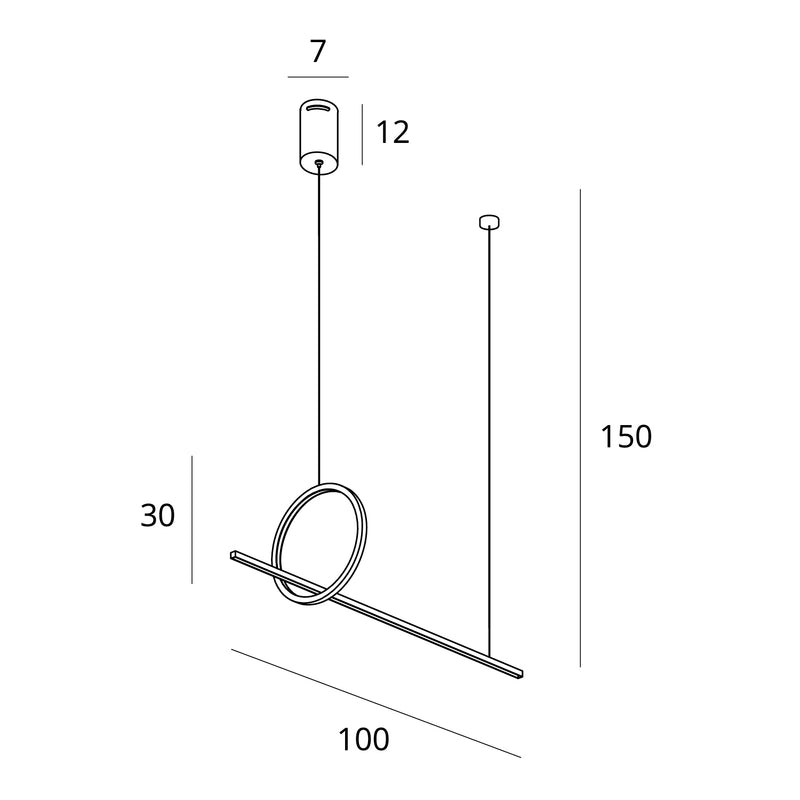 Maxlight Lozanna 1L linear suspension lamp LED