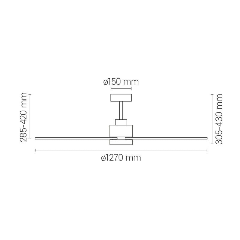 Ventilatore con motore DC TONDA 127 cm