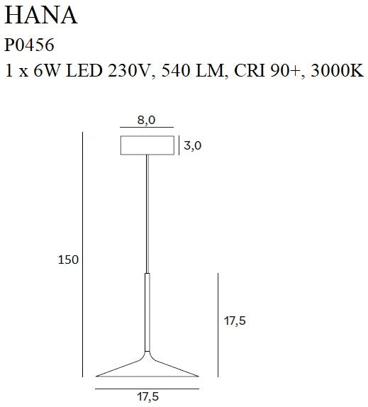 Maxlight Hana 1L pendant lamp LED, D 17.5 cm