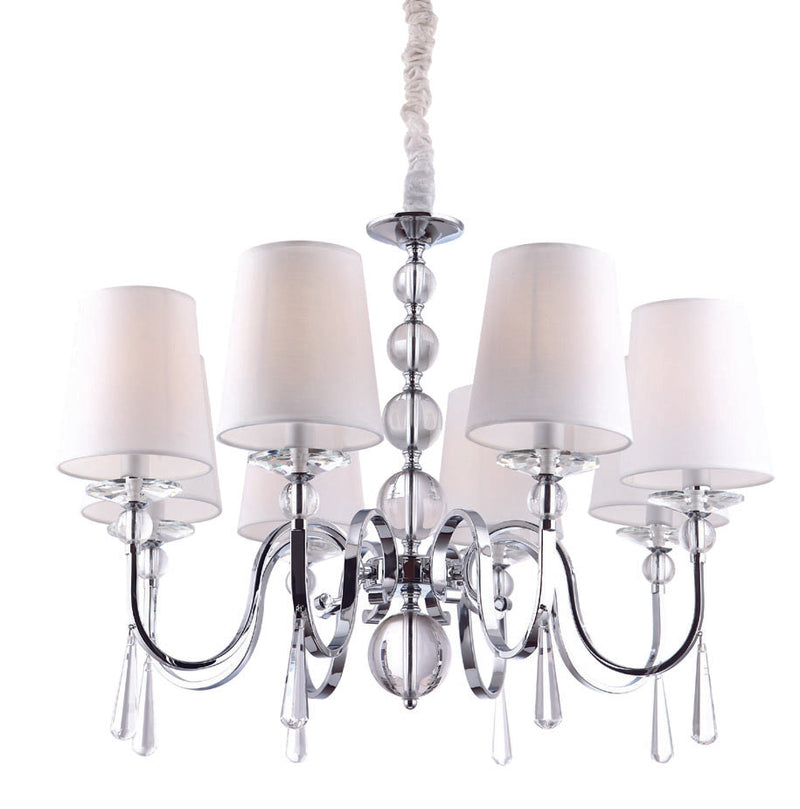 Maxlight Charlotte 8L chandelier chrome, D 75 cm