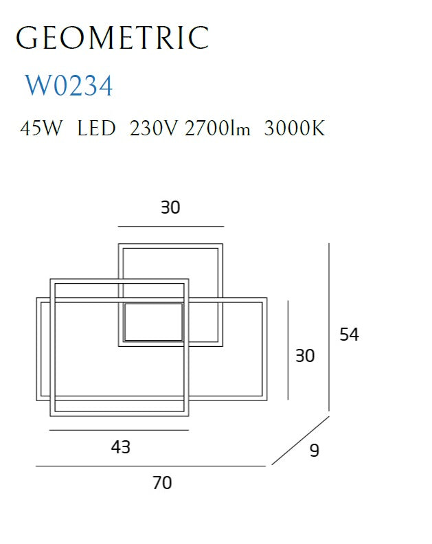 Maxlight Applique murale à rondelle géométrique 1L LED, blanc