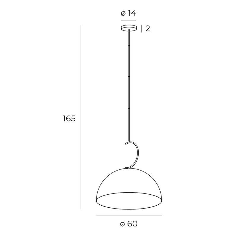 Maxlight Twenty 1L pendant lamp black, E27. D 60cm