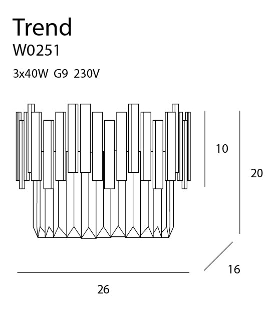 Maxlight Trend 3L washer sconce wandlamp goud