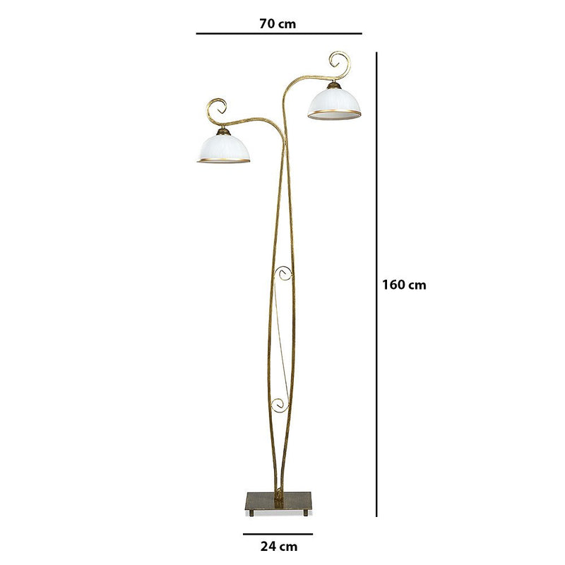 Lampadaire WIVARA 2L, doré, E27