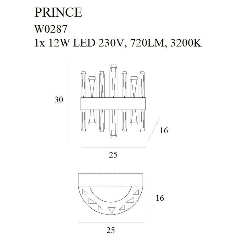 Maxlight Prince 1L washer sconce LED, H 30cm