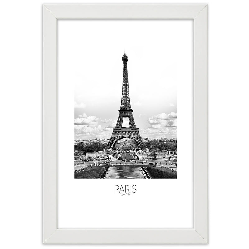 Cuadro en marco blanco, La icónica torre Eiffel.