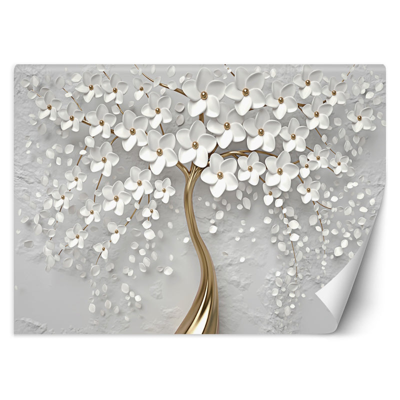 Wallpaper, Abstract Flowering Gold Tree