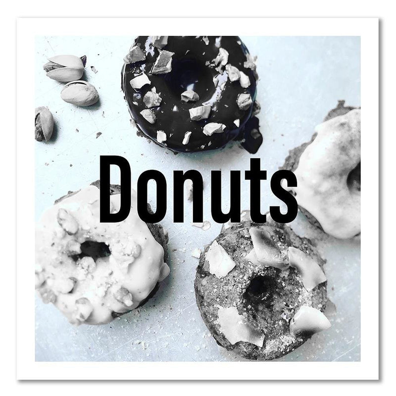 Deco panel print, Black and white donuts