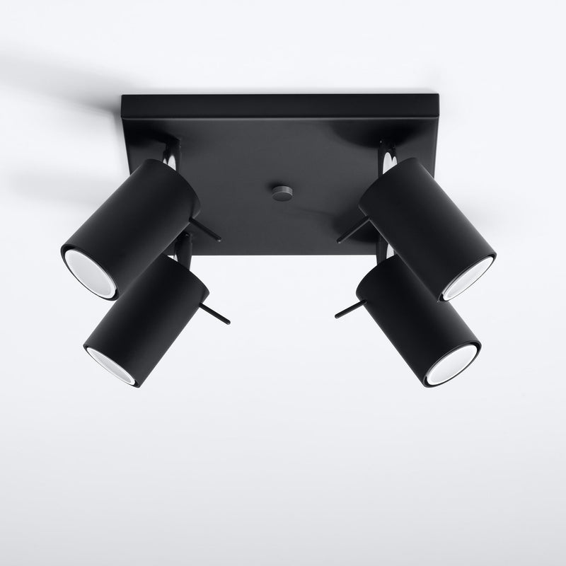 Lampada da soffitto RING 4 nera