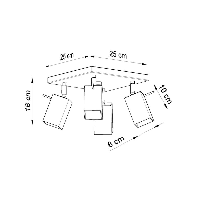 Loftslampe MERIDA 4 hvid