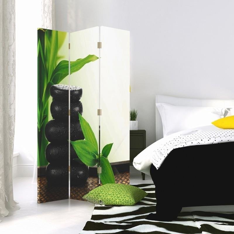 Room divider Double-sided rotatable, Black stone pyramid