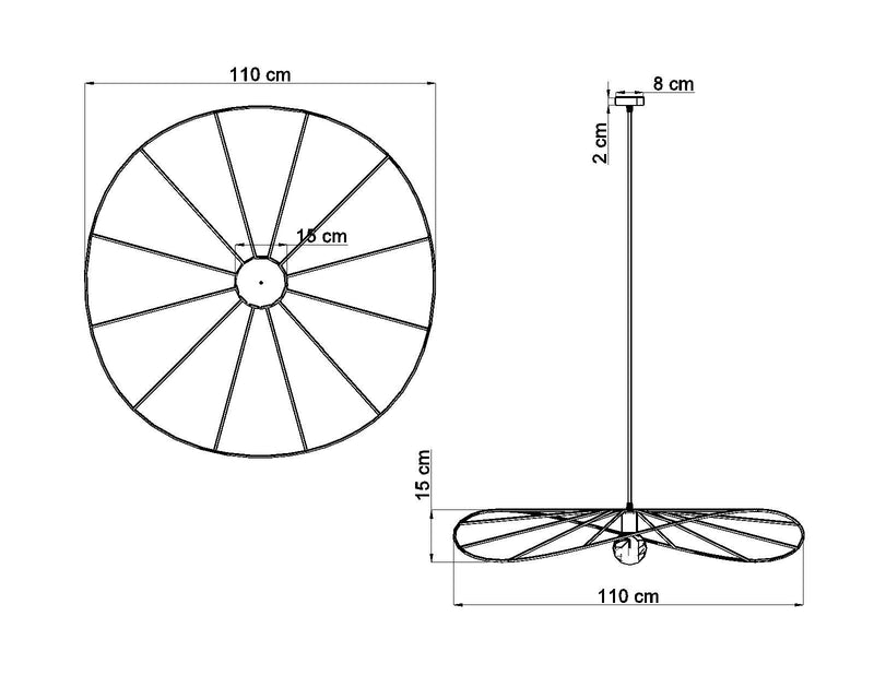 Lampada a sospensione ESKOLA 110 nera