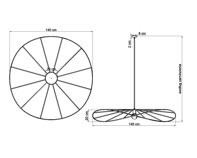 Hanglamp ESKOLA 140 zwart