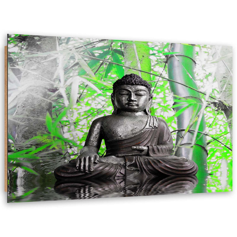 Deco panel print, Buddha and leaves