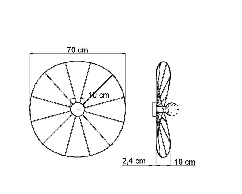 Væglampe / Loftslampe ESKOLA 70 sort