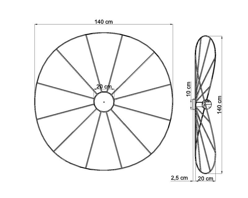 Lampada da parete / Lampada da soffitto ESKOLA 140 nera