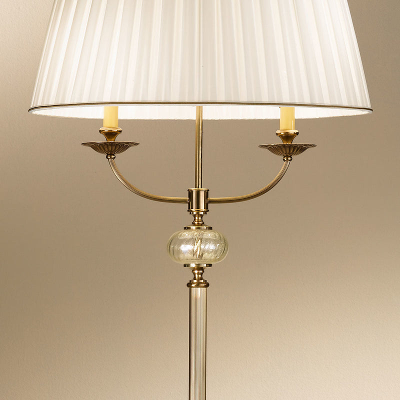 Floor lamp ASCOT brass textile