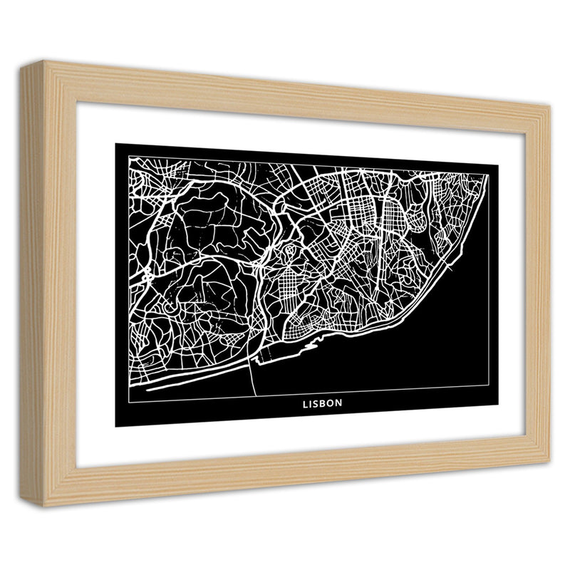 Picture in natural frame, City plan lisbon