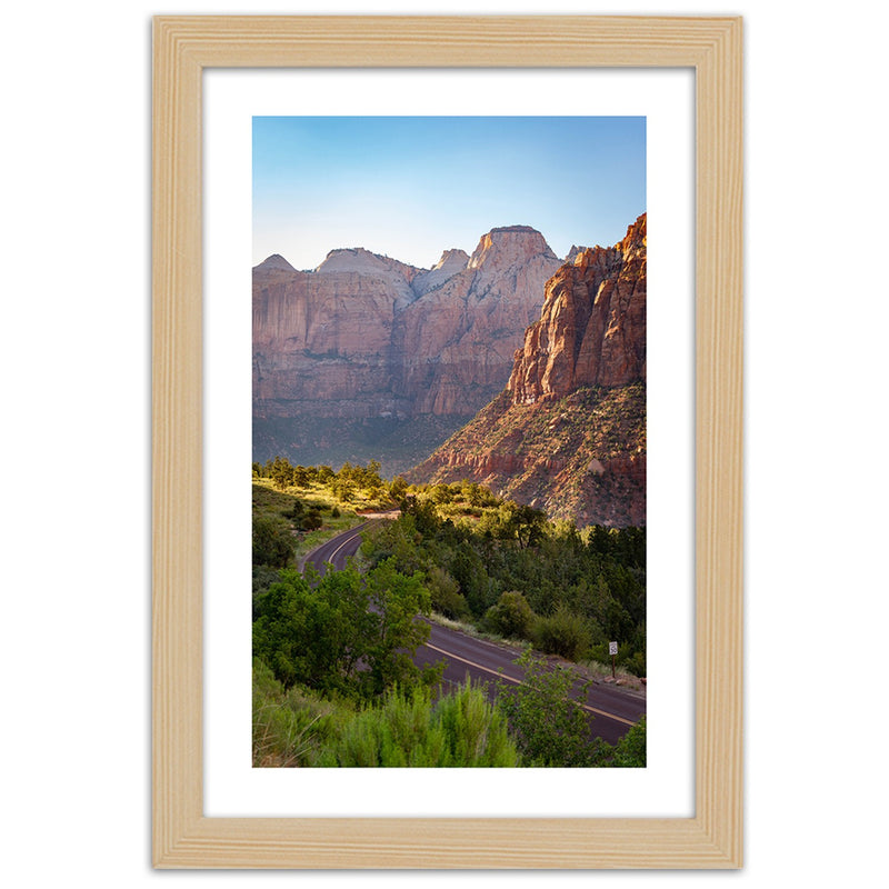 Picture in natural frame, Mountain road