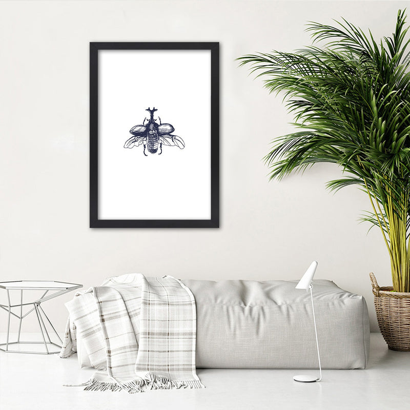 Picture in black frame, Flying beetle