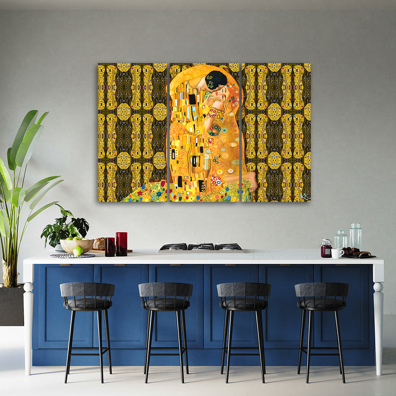 Three piece picture canvas print, Fulfillment Woman Abstract