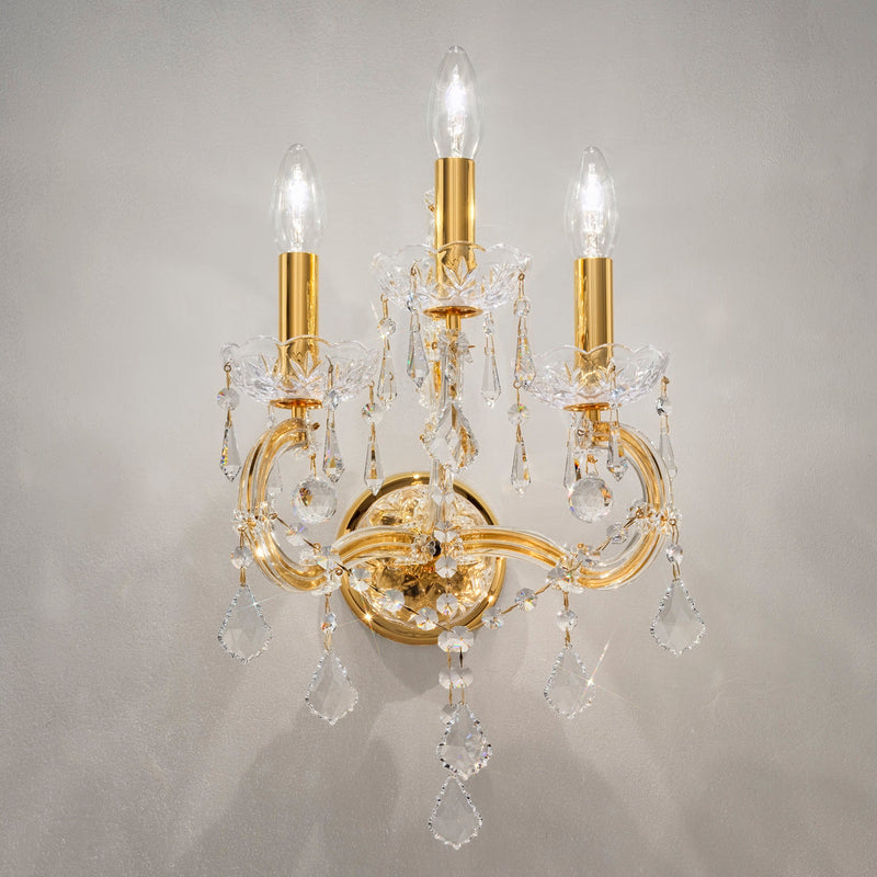 Wall sconce BELVEDERE gold crystal