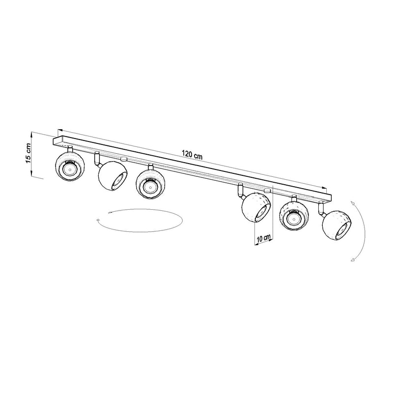 Plafondlamp OCULARE 6L wit