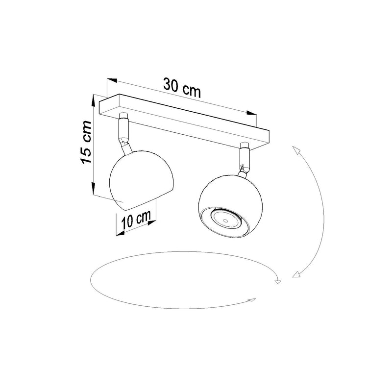 Loftslampe OCULARE 2 sort