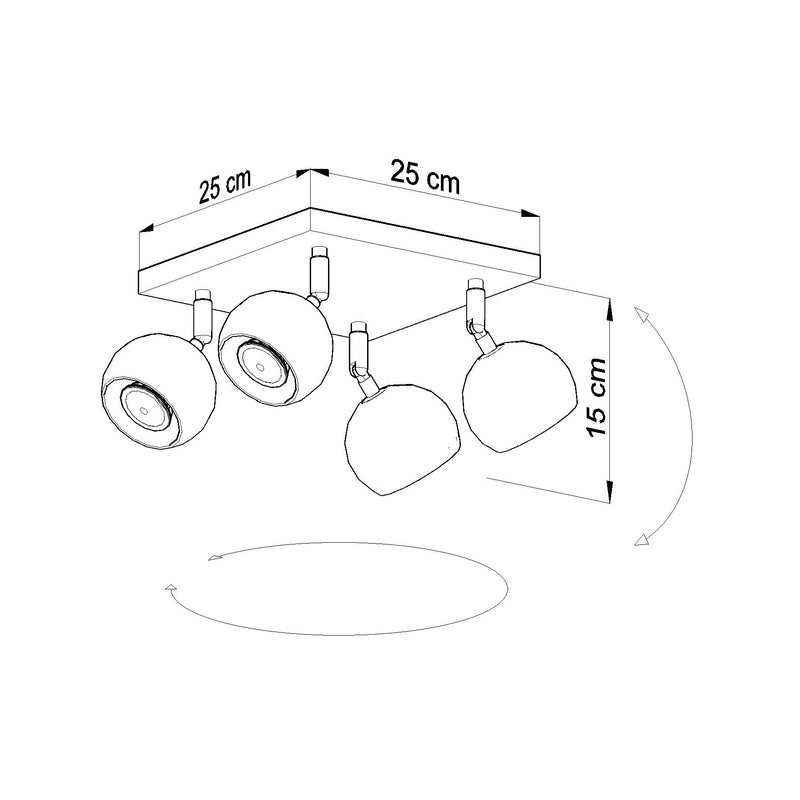 Loftslampe OCULARE 4 sort