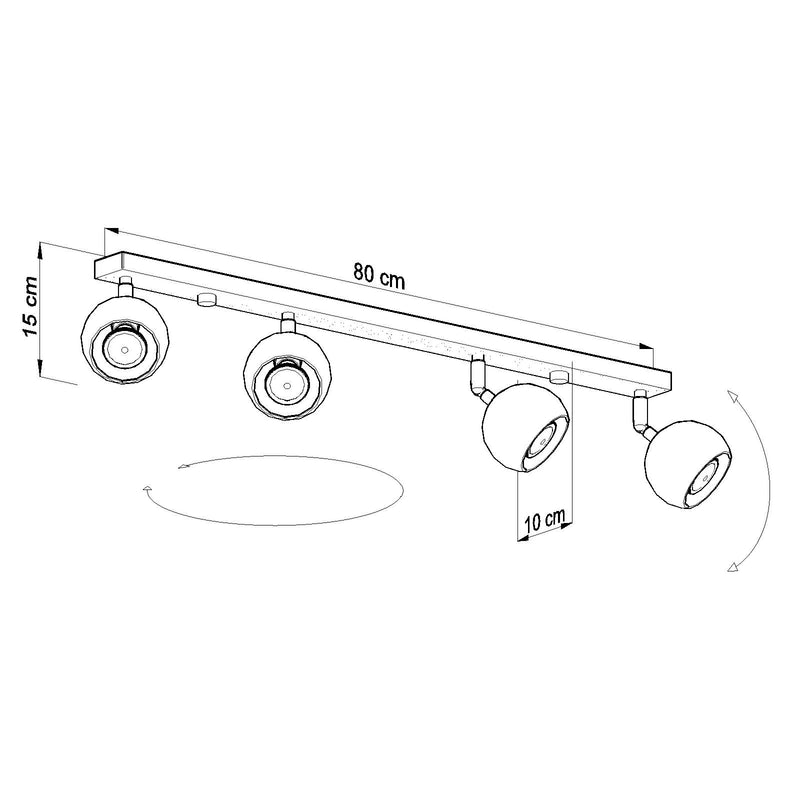 Loftslampe OCULARE 4L sort